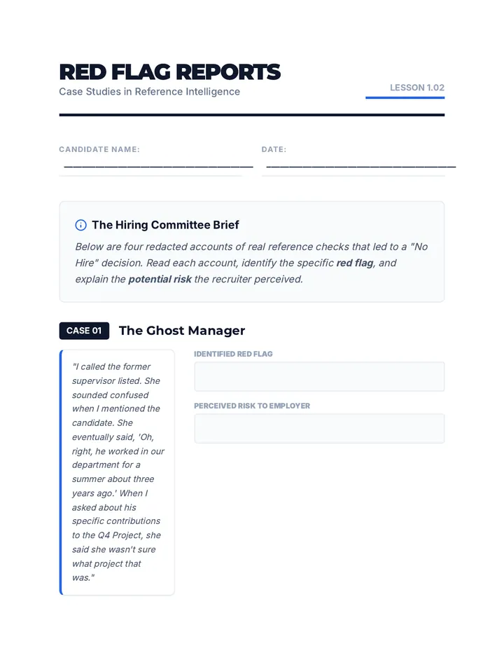 Red Flag Reports Worksheet