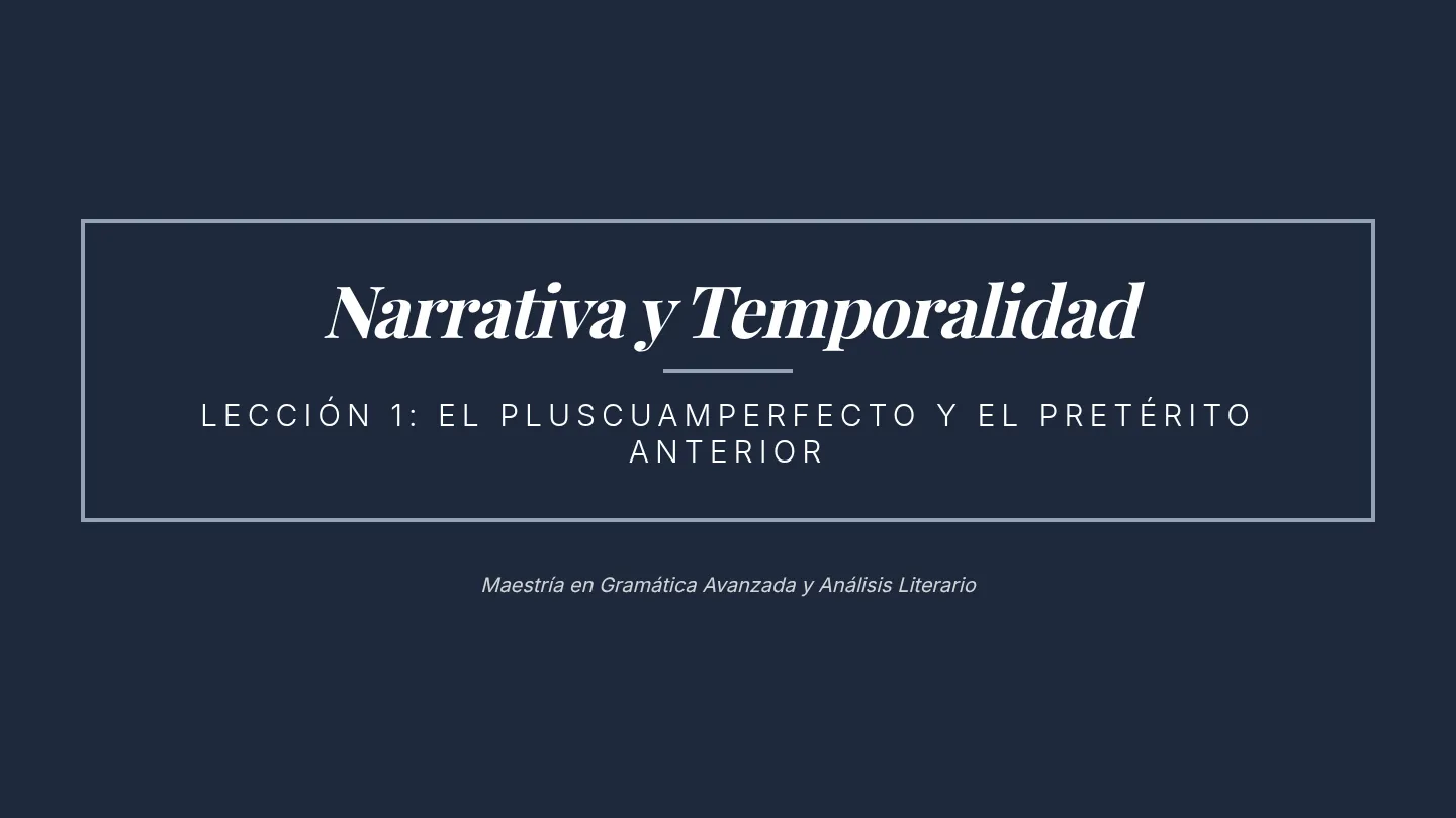 Narrativa y Temporalidad Slides