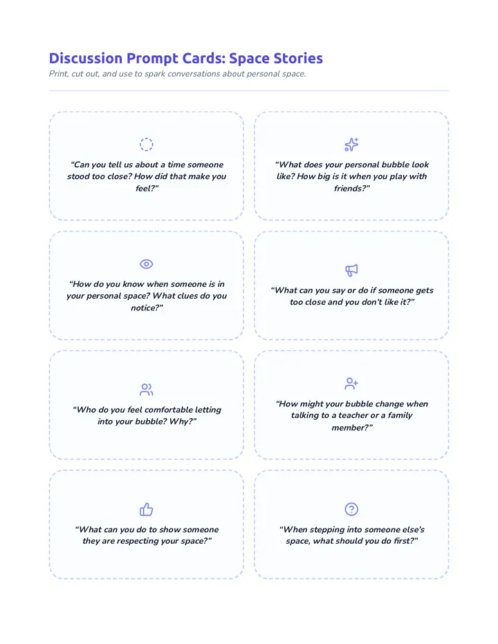 Space Savvy Discussion Cards