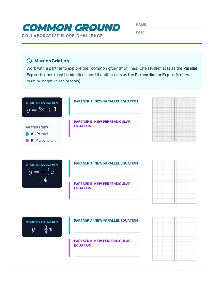 Common Ground Activity Worksheet