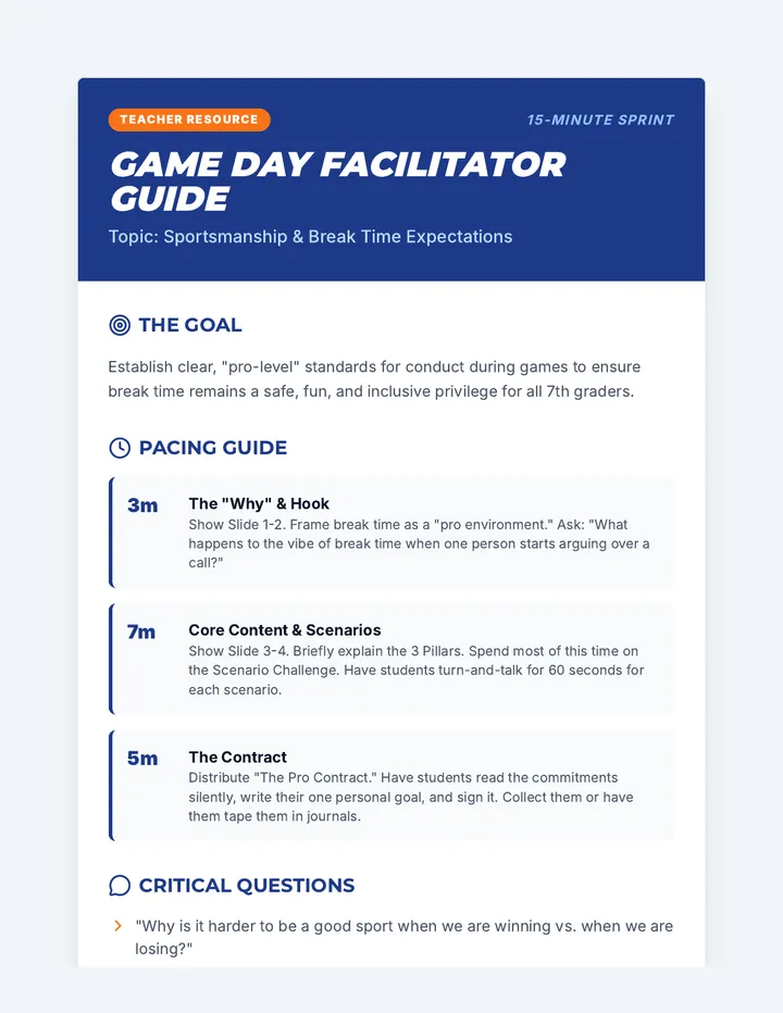 Game Day Facilitator Guide