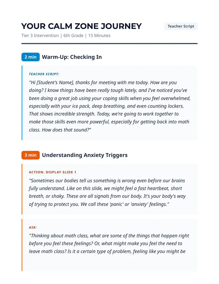 Calm Zone Journey Script