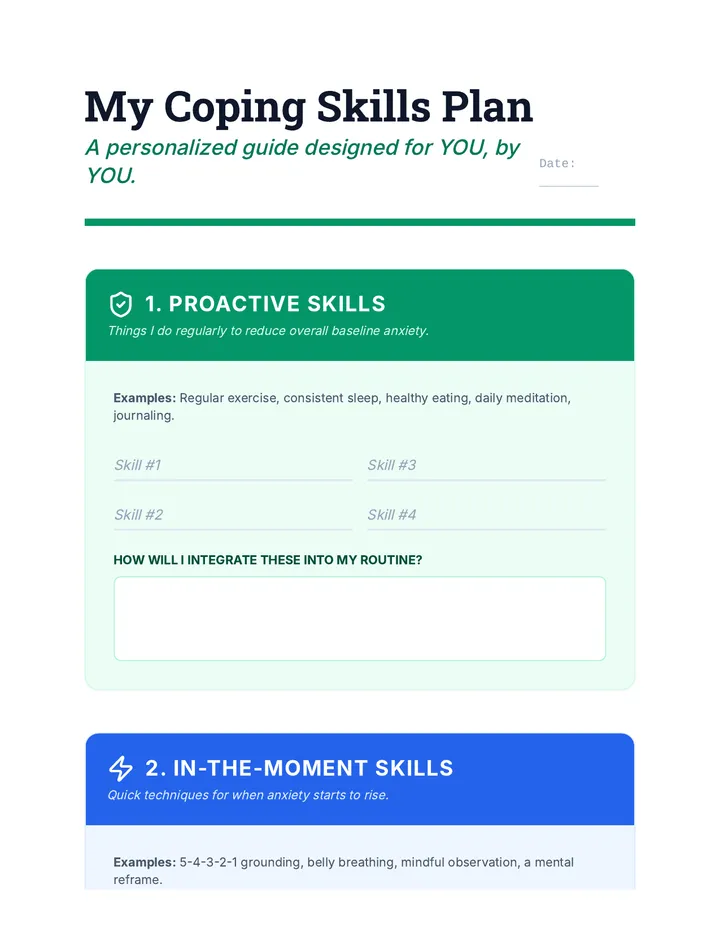 My Coping Skills Plan