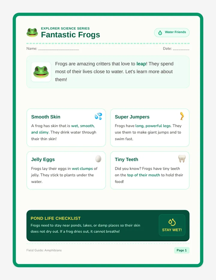 Fantastic Frogs Reading