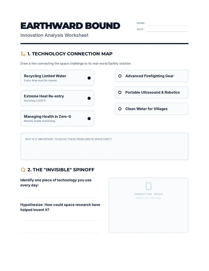 Earthward Bound Worksheet