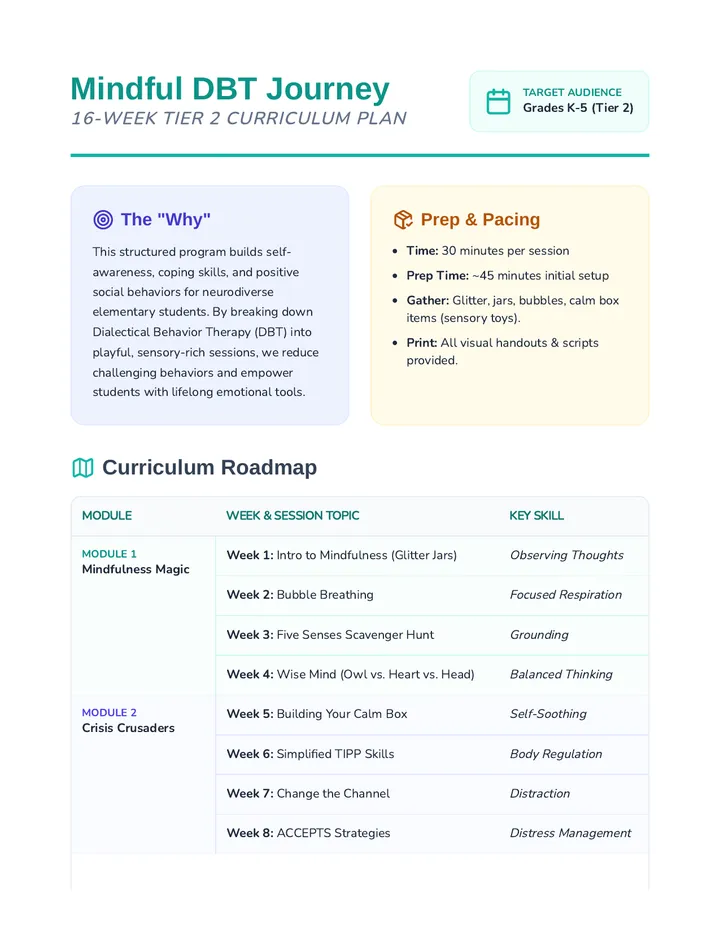 Mindful Journey Curriculum Plan