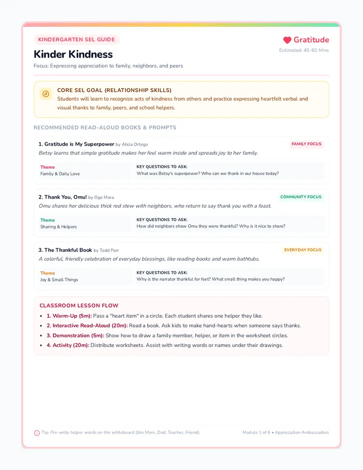 Kinder Kindness Teacher Guide