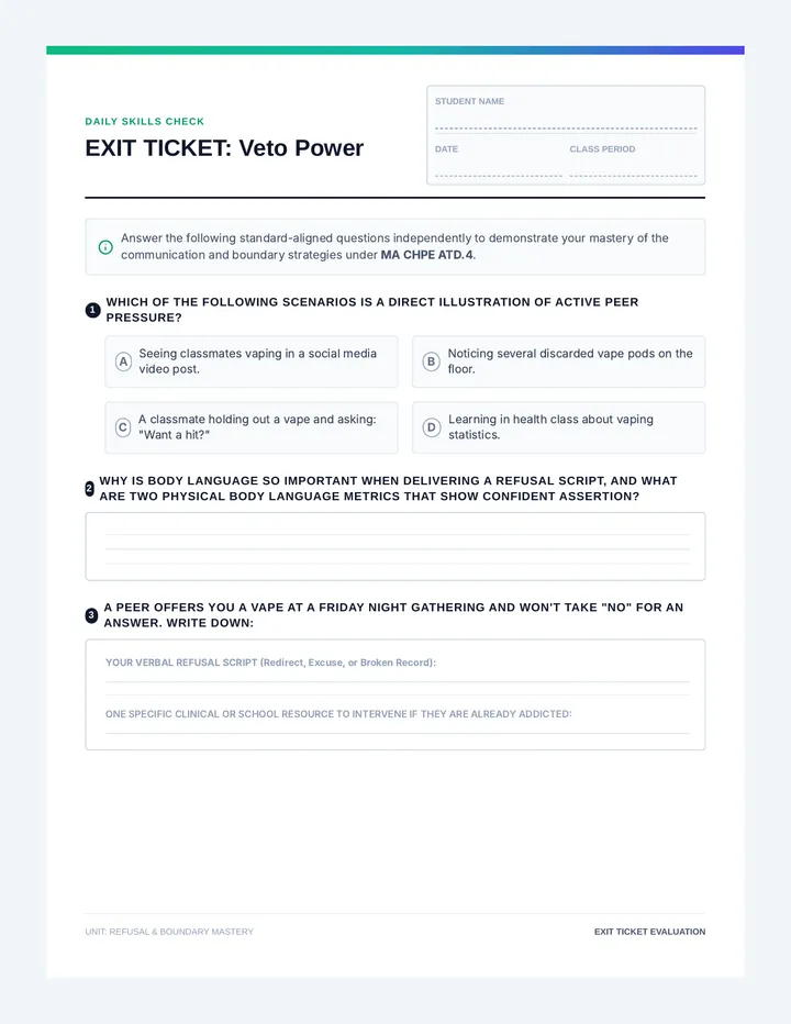 Veto Power Exit Ticket