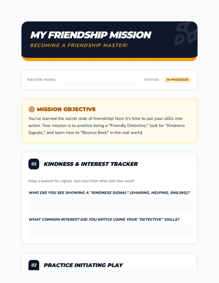 My Friendship Mission Project Guide