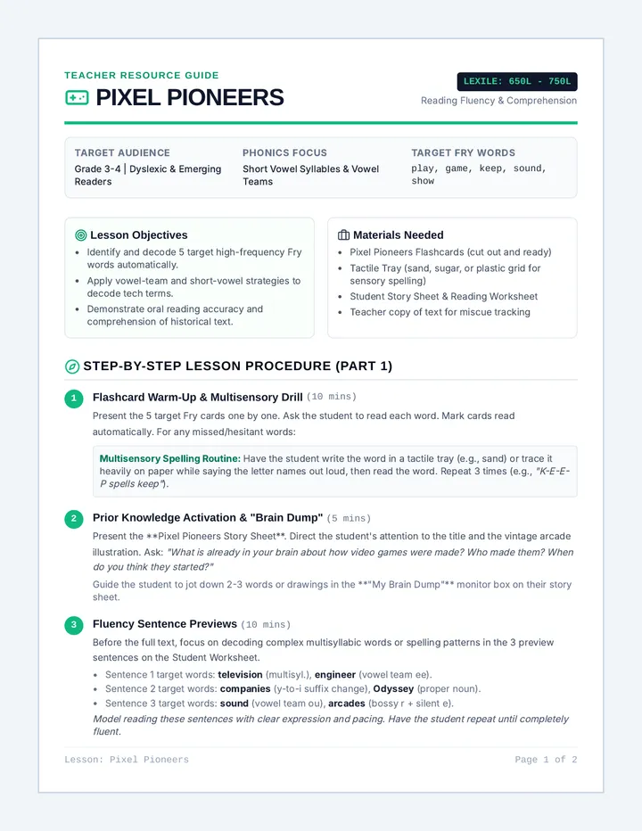 Pixel Pioneers Teacher Plan
