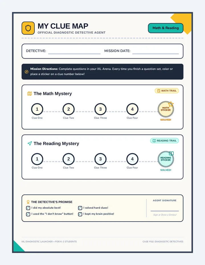 Diagnostic Detectives Tracker Worksheet