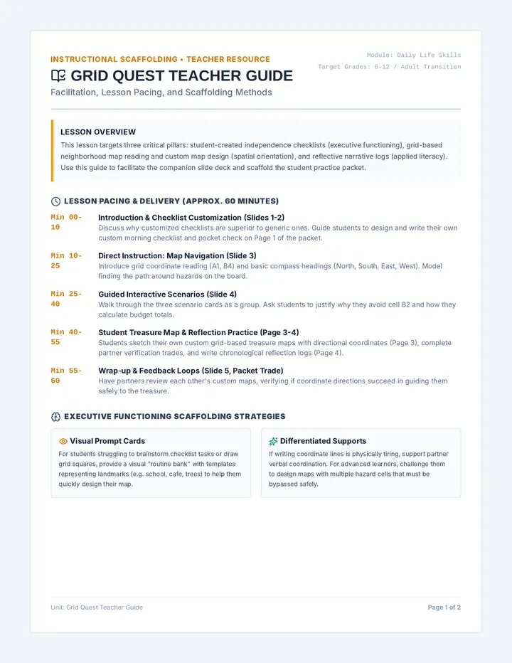 Grid Quest Teacher Guide