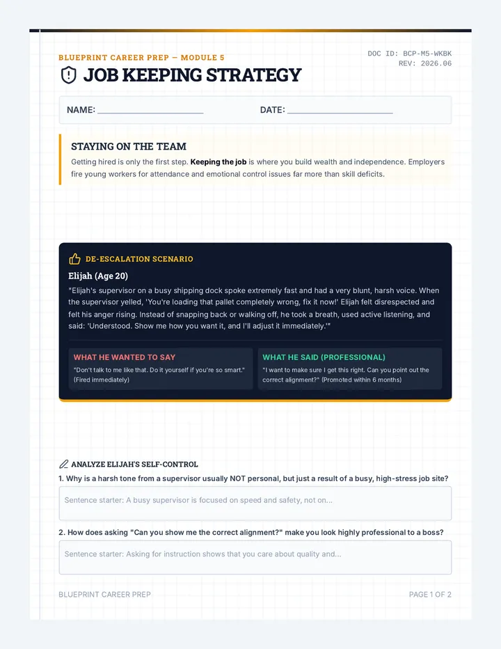 Job Keeping Workbook