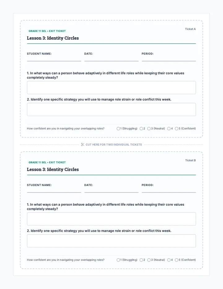 Identity Exit Ticket
