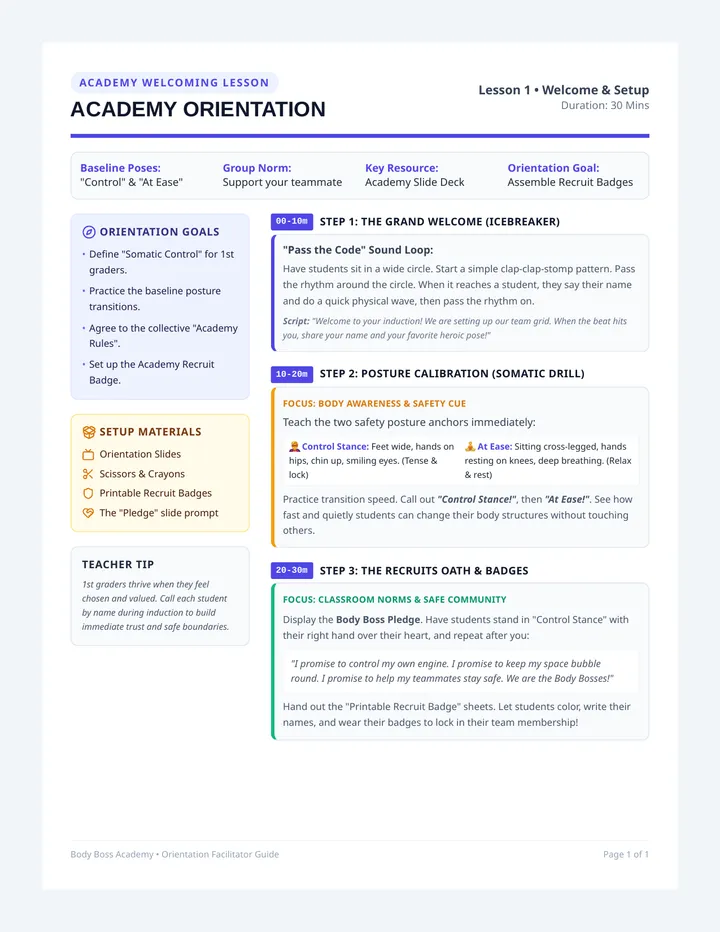 Orientation Teacher Guide