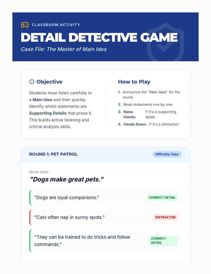 Detail Detective Game Guide