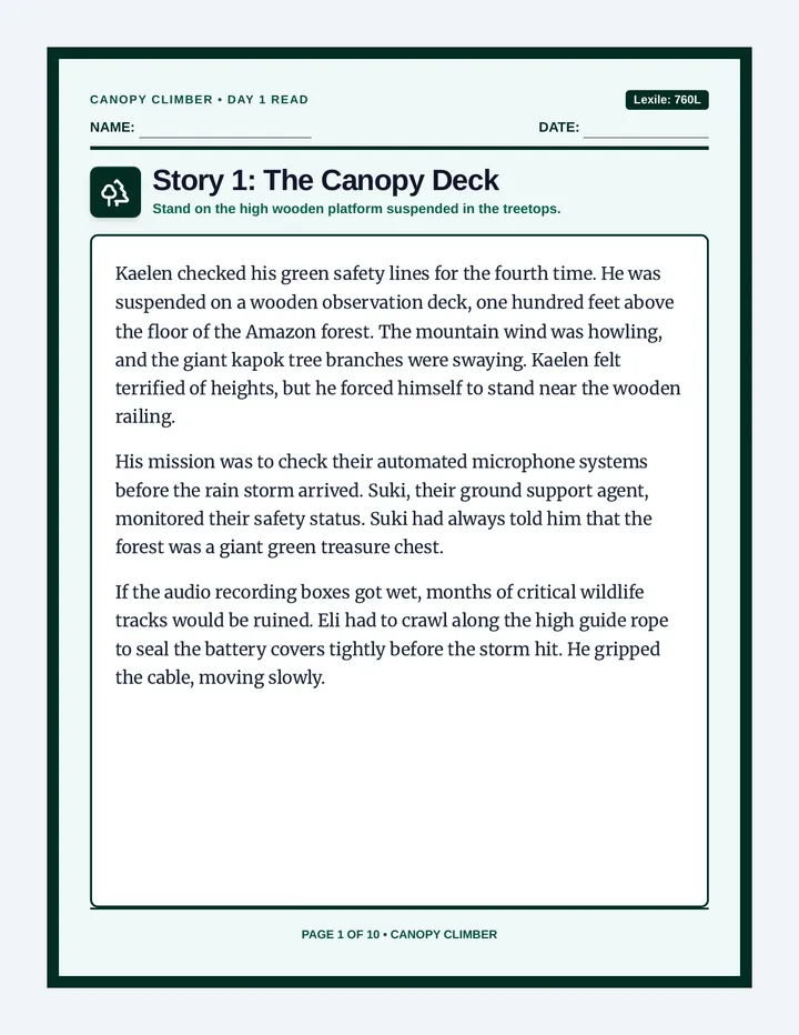 Canopy Climber Workbook