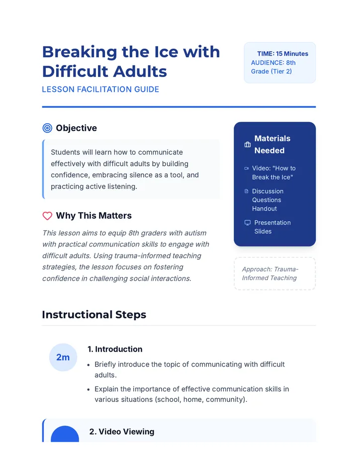 Breaking Ice Lesson Plan
