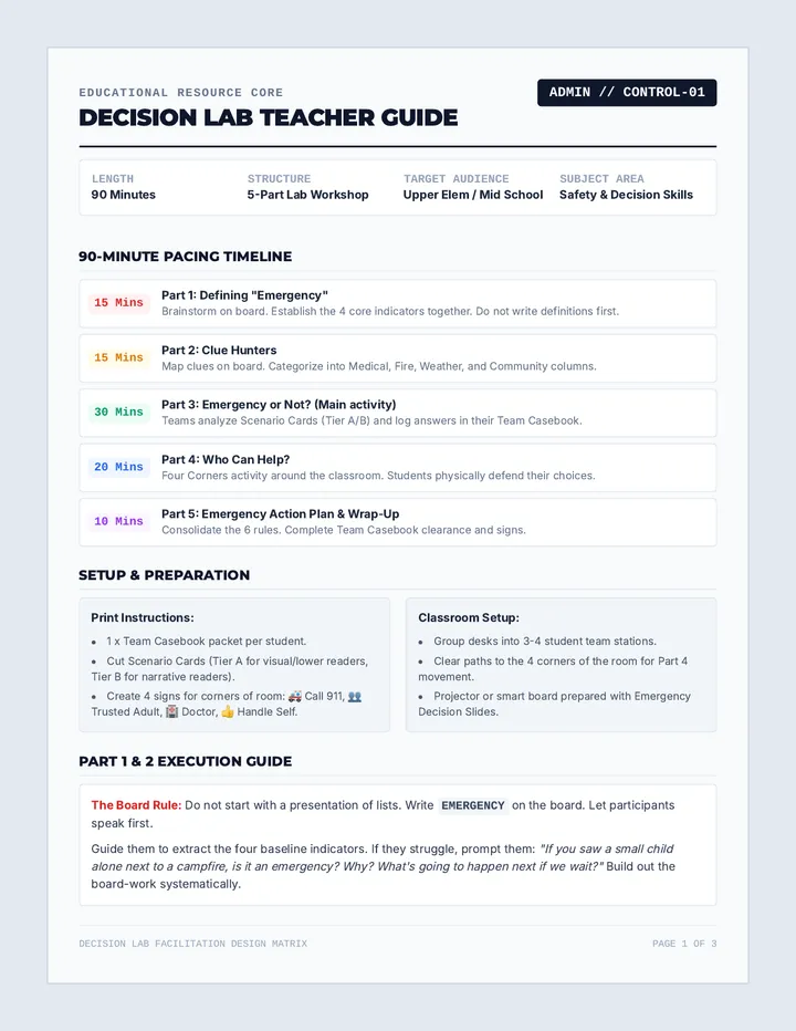 Decision Lab Teacher Guide
