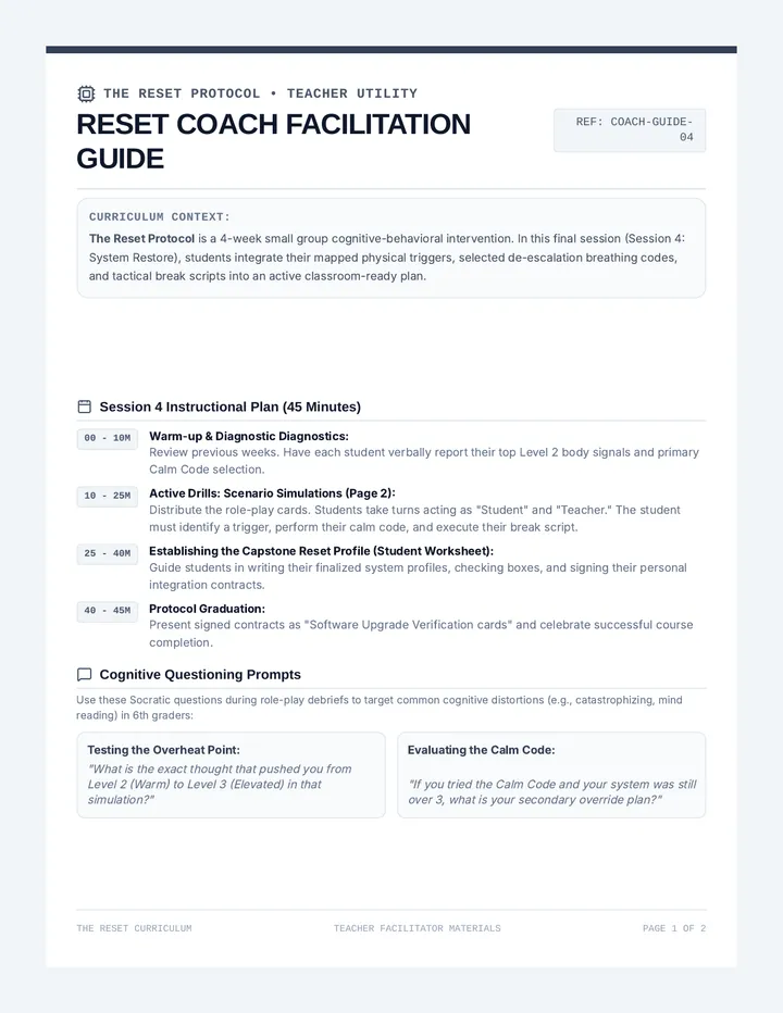 Reset Coach Teacher Guide