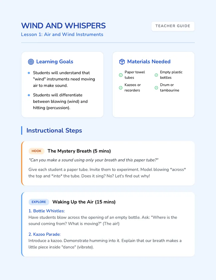 Wind Whispers Teacher Guide