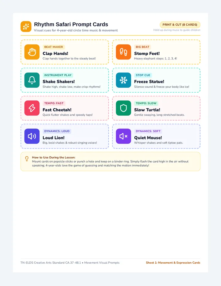 Rhythm Safari Prompt Cards