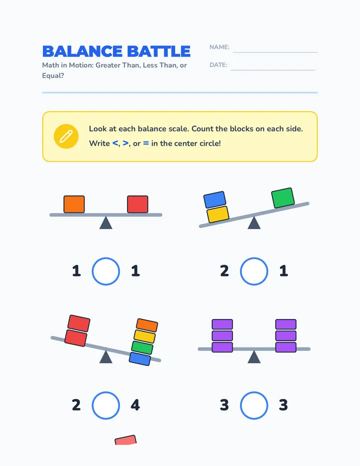 Balance Battle Worksheet