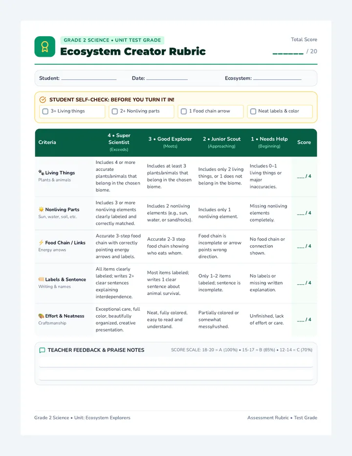 Ecosystem Creator Rubric