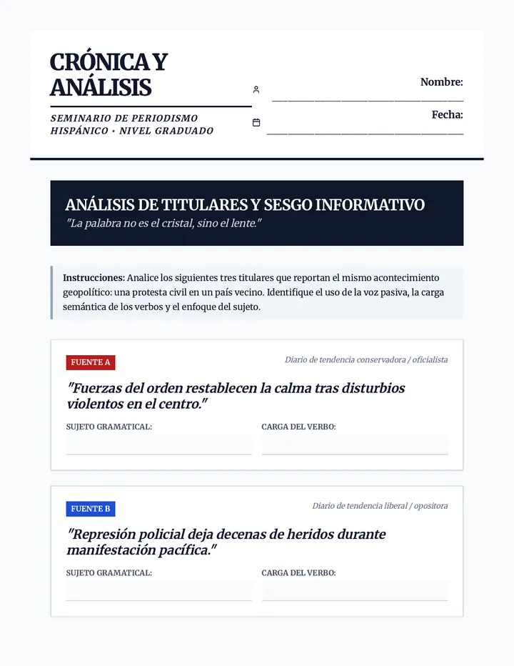 Headline Bias Worksheet