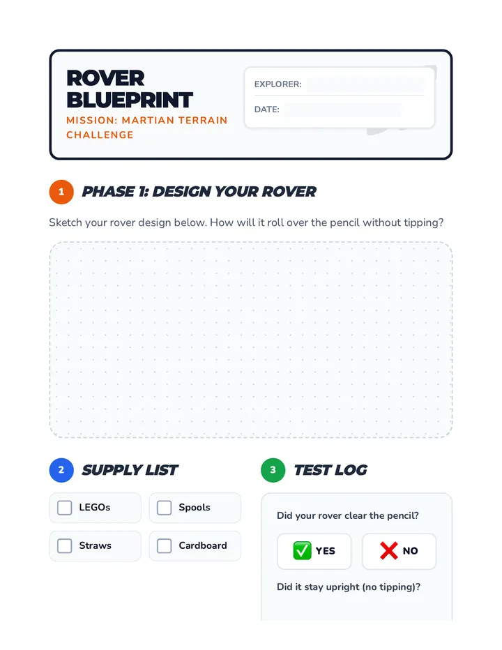 Rover Blueprint Worksheet