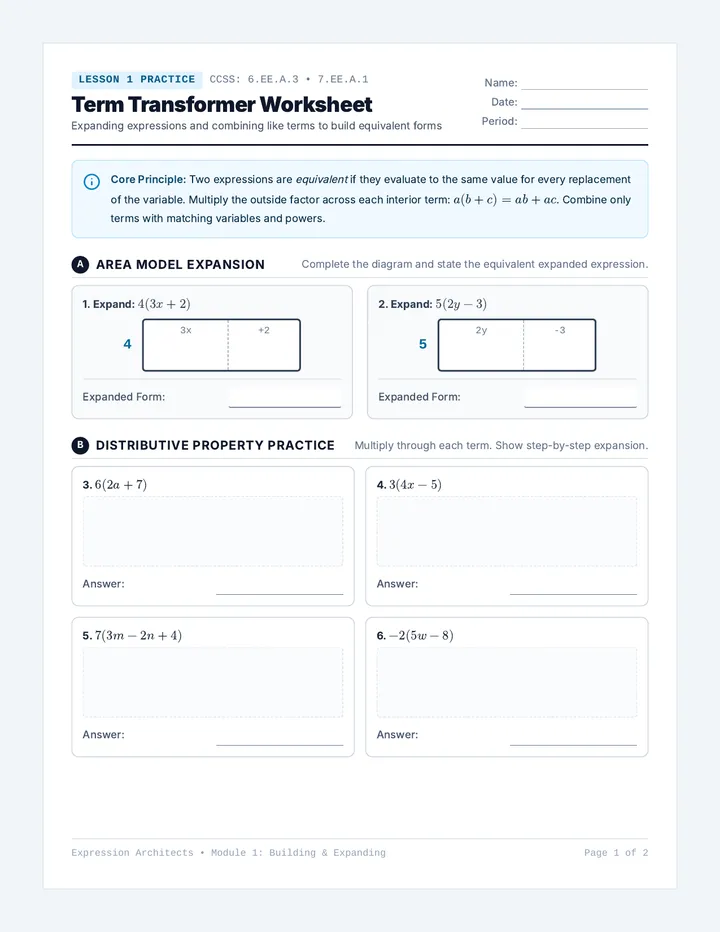 Term Transformer Worksheet