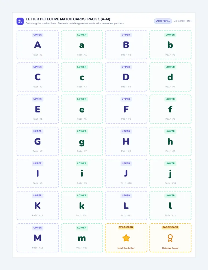 Letter Matchup Cards