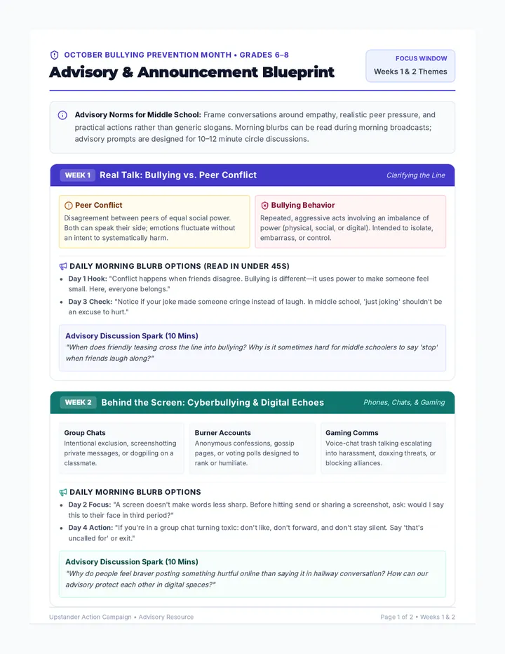 Bullying Prevention Advisory Guide