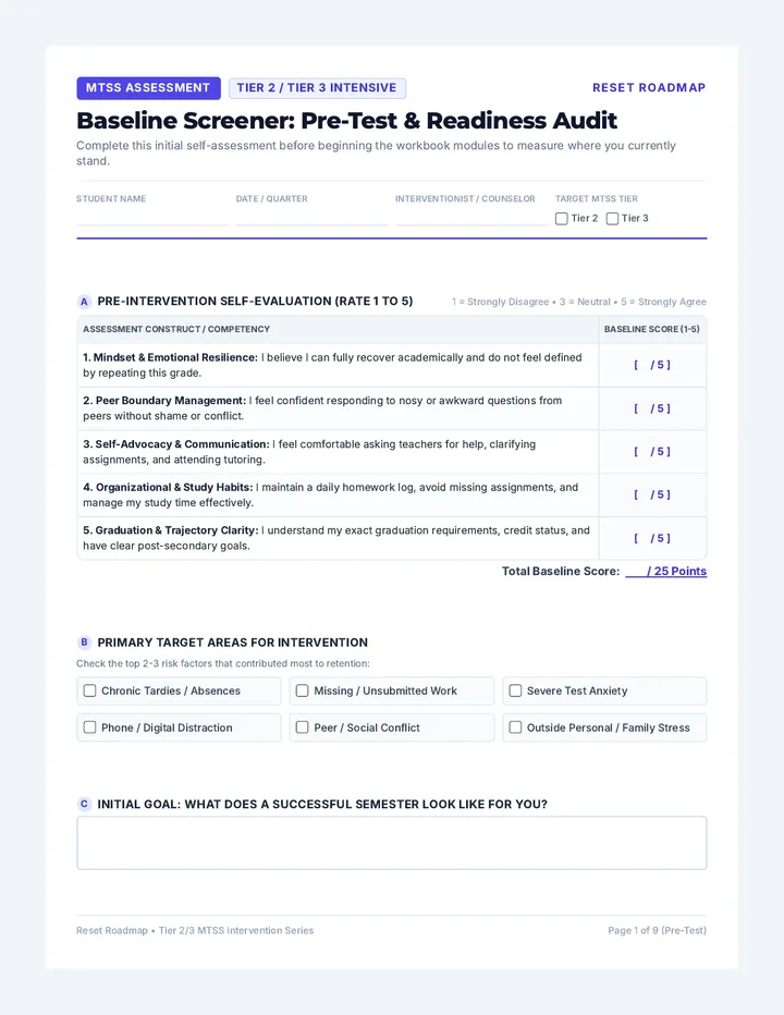 Reset Roadmap MTSS Workbook