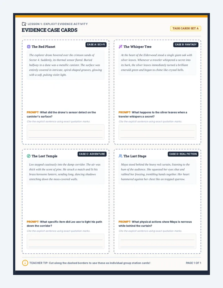 Evidence Case Cards