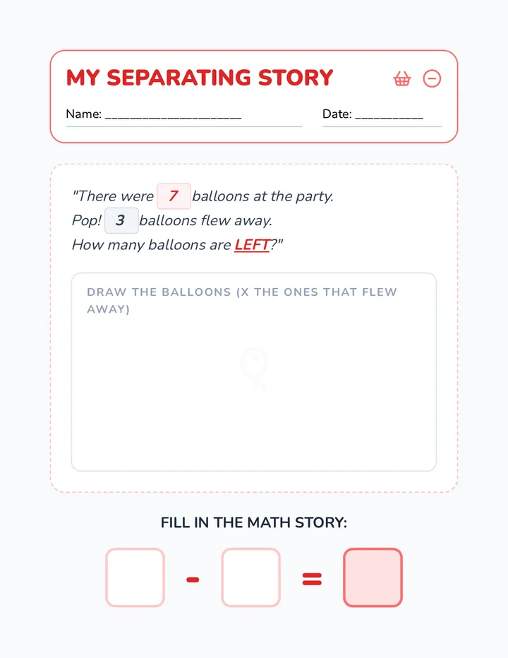 My Separating Story Worksheet