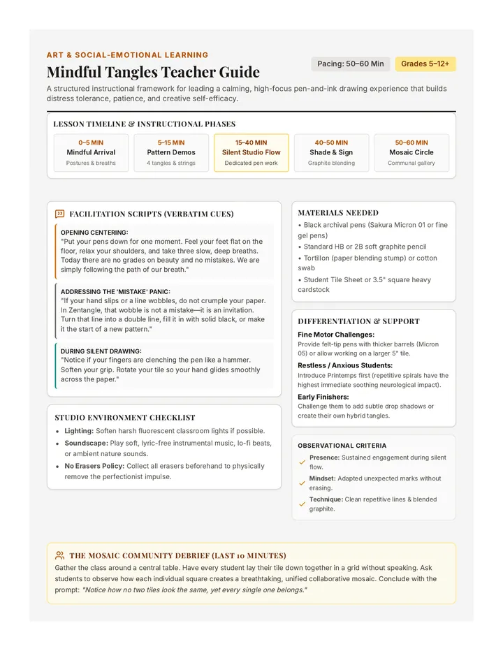 Mindful Tangles Teacher Guide