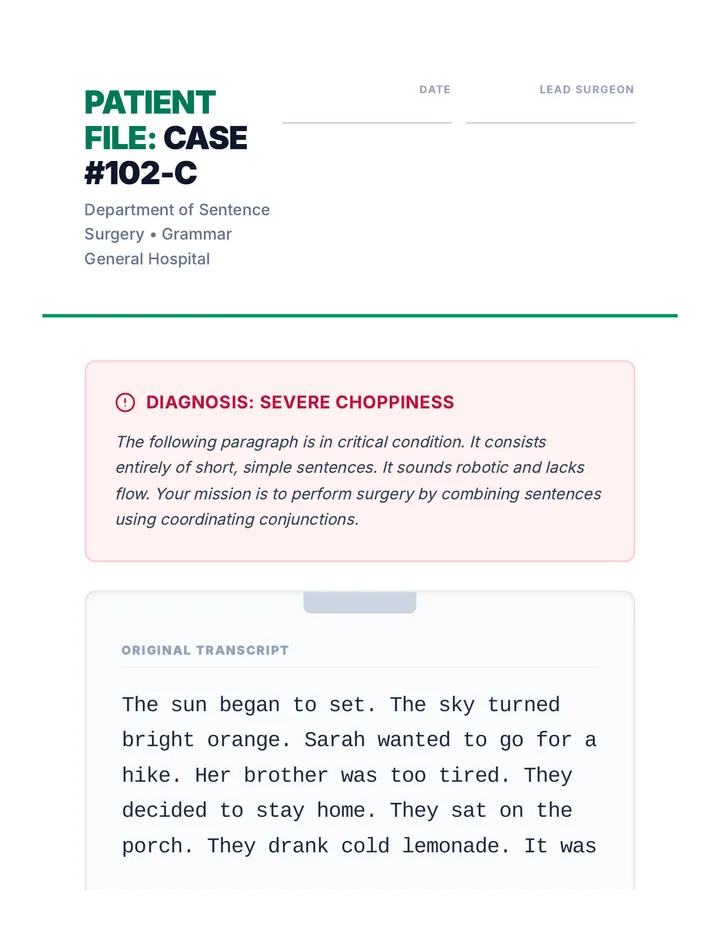 Choppy Paragraph Handout