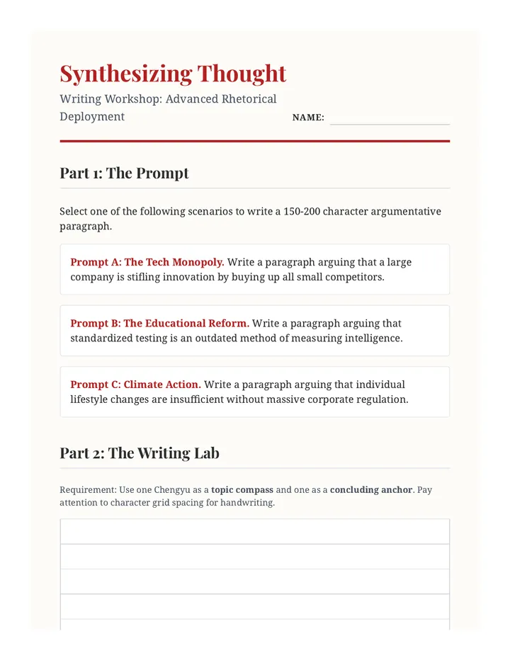 Writing Workshop Packet