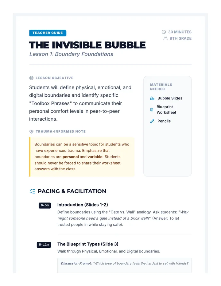 Bubble Teacher Guide