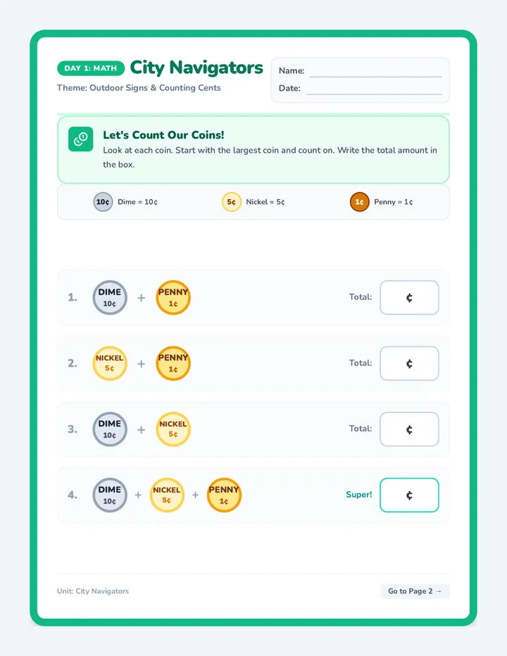 Signs and Cents Workbook