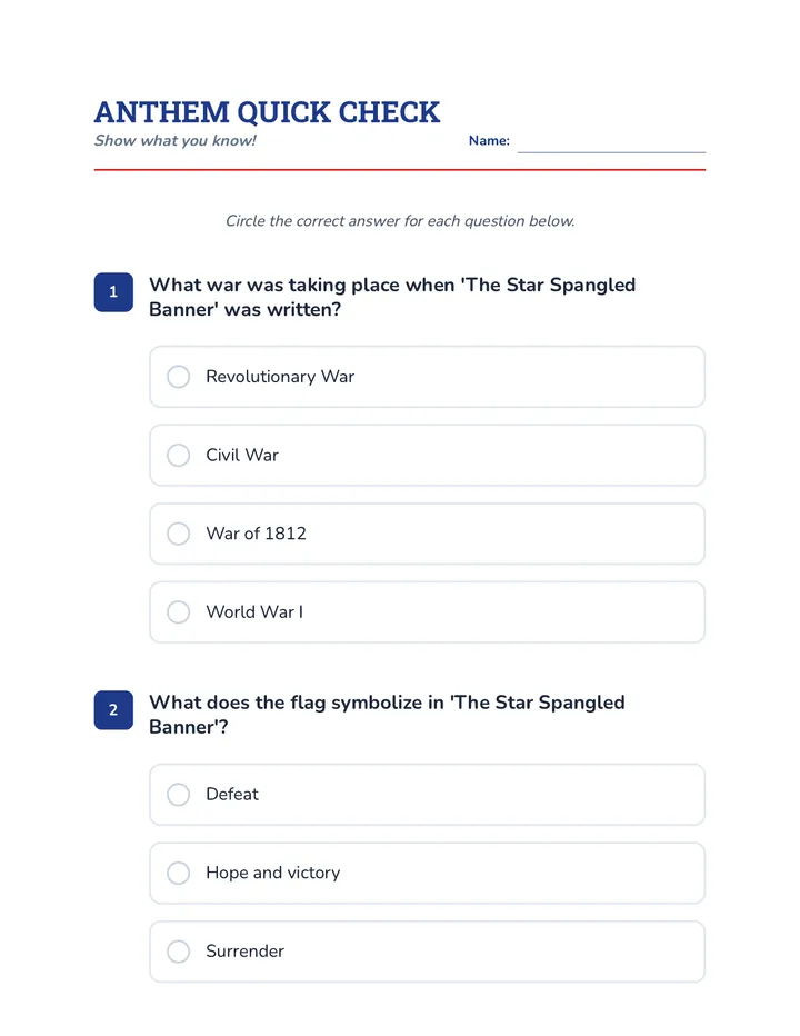 Anthem Quick Check Quiz