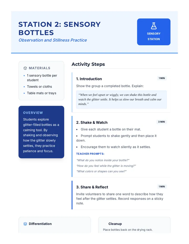 Sensory Bottle Activity Guide