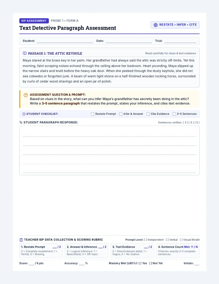 Text Detective Worksheet