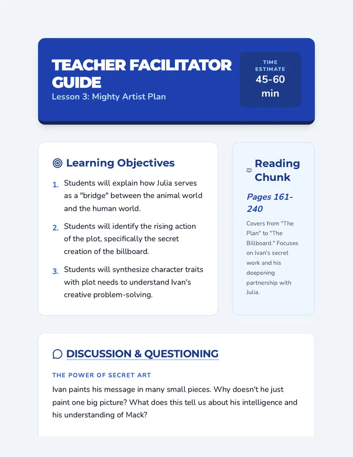 Mighty Artist Plan Teacher Guide