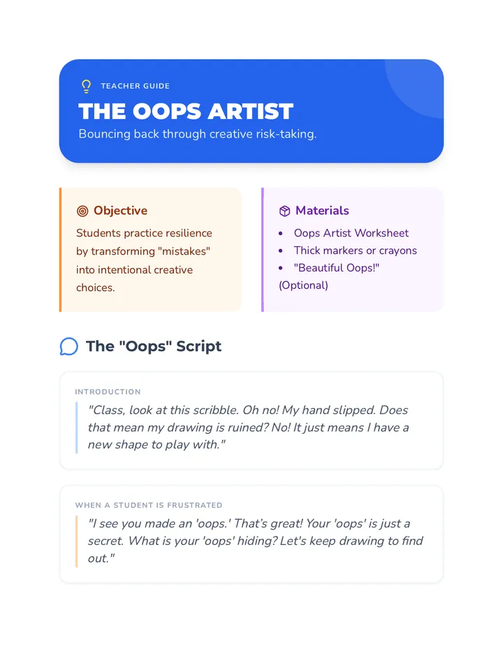 Oops Artist Teacher Guide