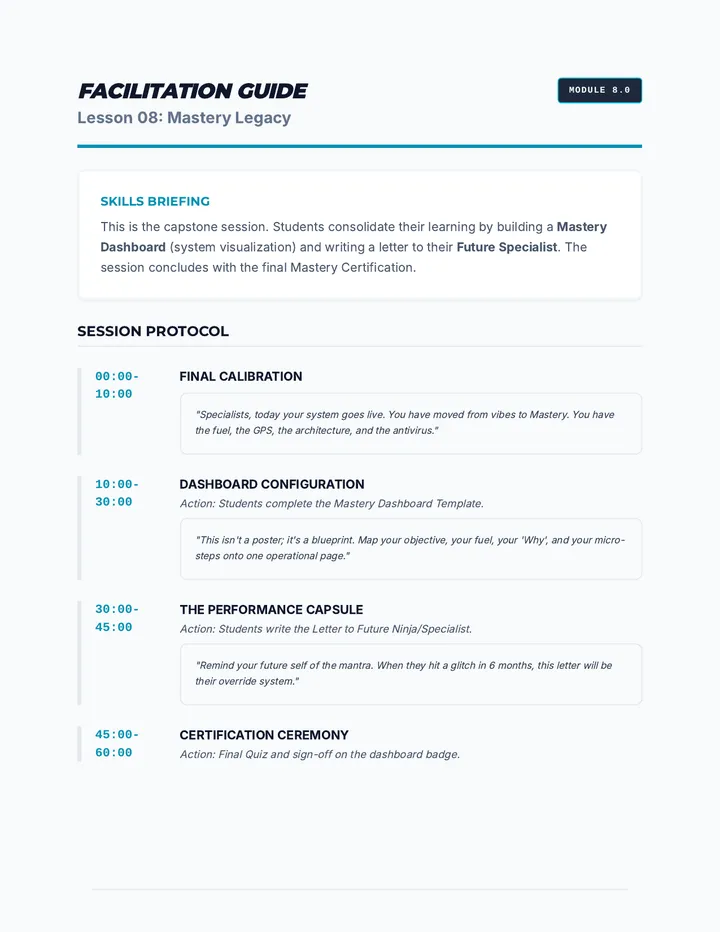 Mastery Facilitation Guide 8.0