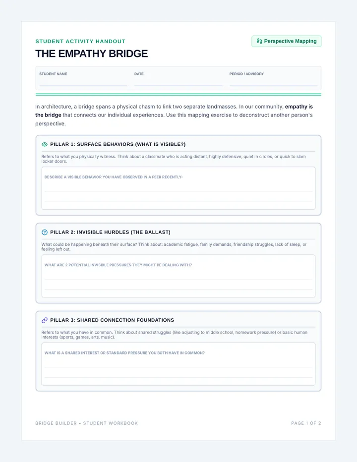 Bridge Builder Worksheet