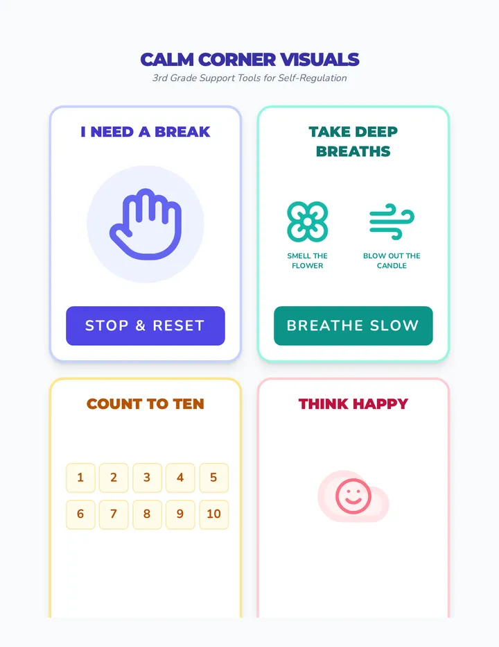 3rd Grade Calm Corner Visuals