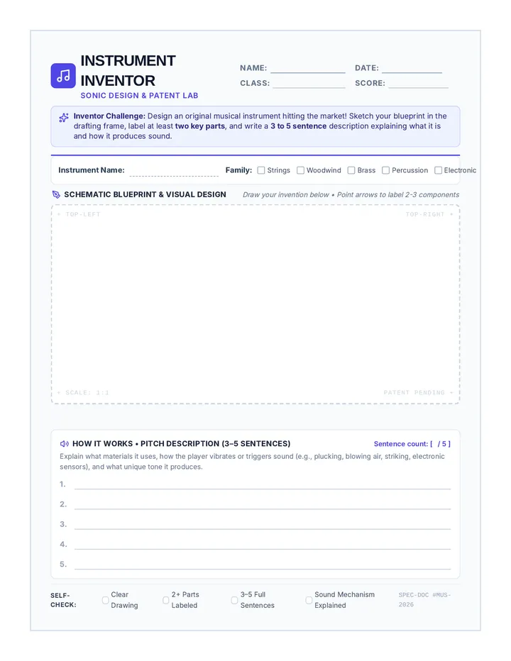 Instrument Inventor Worksheet